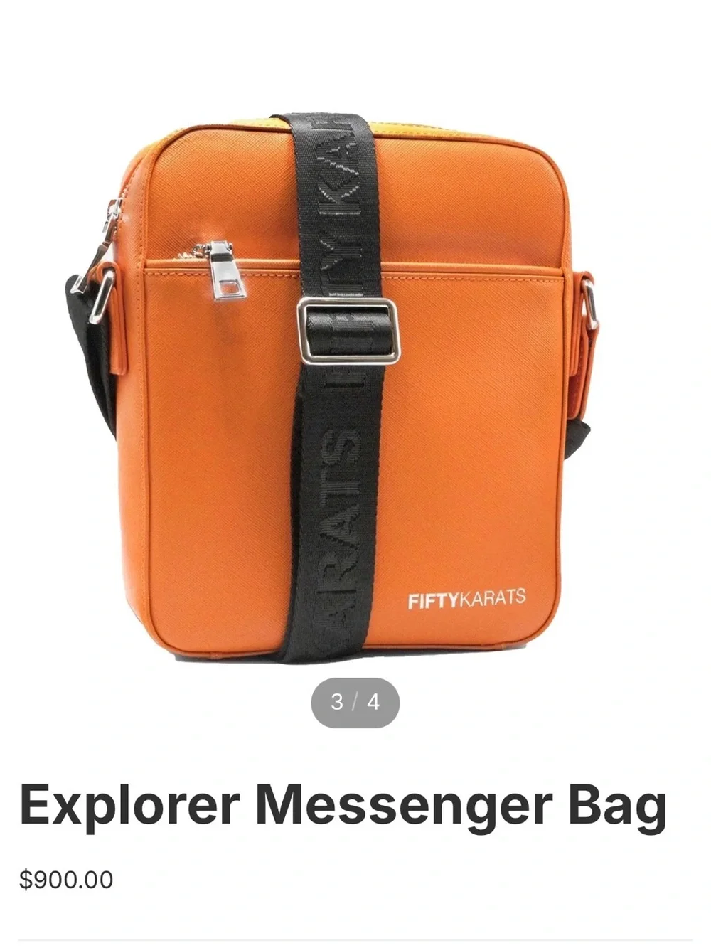 ❌RARE❌NWOT Fifty Karat Orange Message Bag 💼